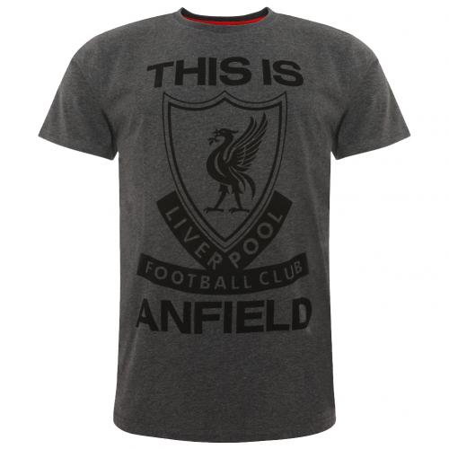 Liverpool FC TIA T Shirt Mens Charcoal S