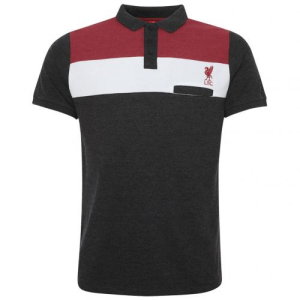 Liverpool FC Colour Block Polo Mens Charcoal XXL