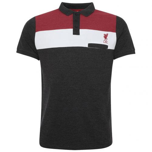Liverpool FC Colour Block Polo Mens Charcoal XXL