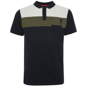 Liverpool FC Colour Block Polo Mens Navy XXL