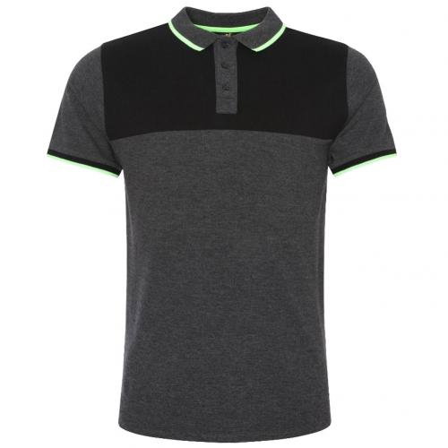 Liverpool FC Neon Panel Polo Mens Charcoal XXL