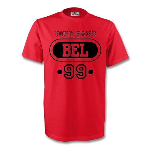 Belgium Bel T-shirt (red) + Your Name (kids)