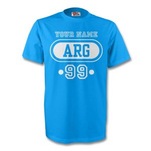 Argentina Arg T-shirt (sky Blue) + Your Name