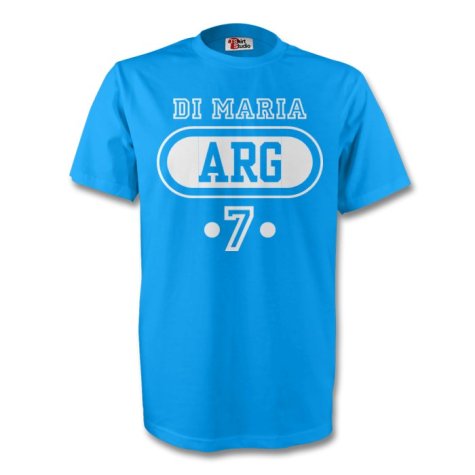 Angel Di Maria Argentina Arg T-shirt (sky Blue)