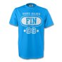 Finland Fin T-shirt (sky Blue) + Your Name
