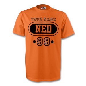 Holland Ned T-shirt (orange) + Your Name (kids)