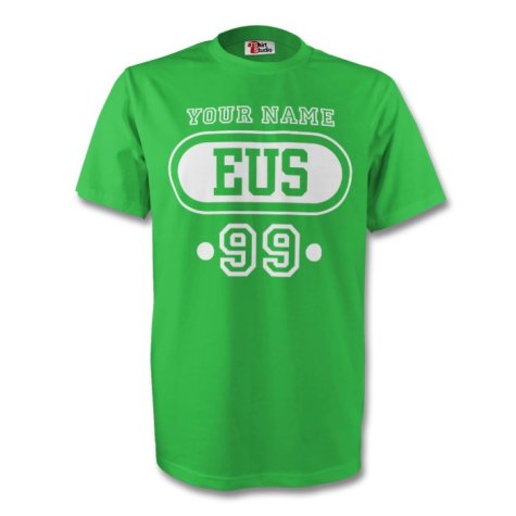 Euskadi Eus T-shirt (green) + Your Name (kids)
