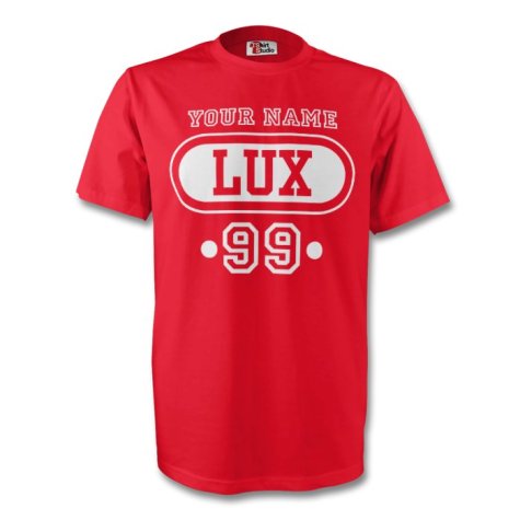 Luxembourg Lux T-shirt (red) + Your Name (kids)