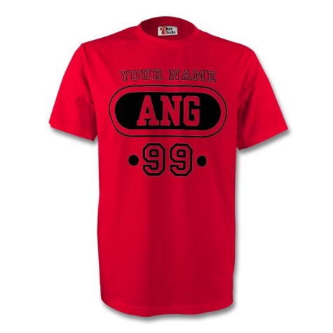 Angola Hun T-shirt (red) + Your Name