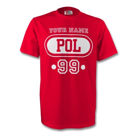 Poland Pol T-shirt (red) + Your Name (kids)