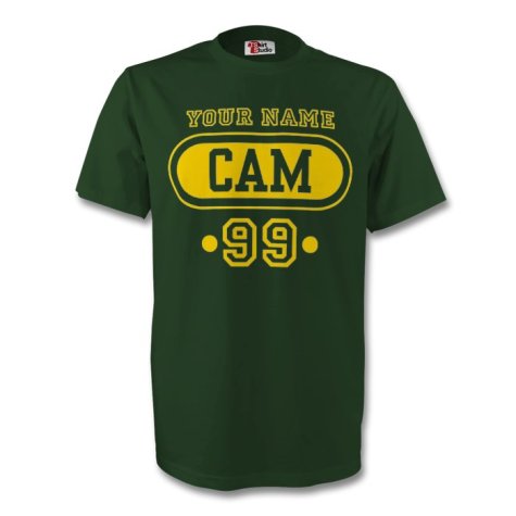 Cameroon Cam T-shirt (dark Green) + Your Name (kids)