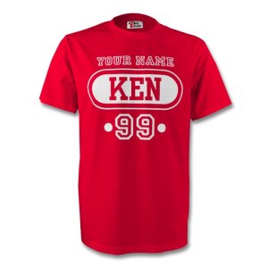 Kenya Ken T-shirt (red) + Your Name (kids)