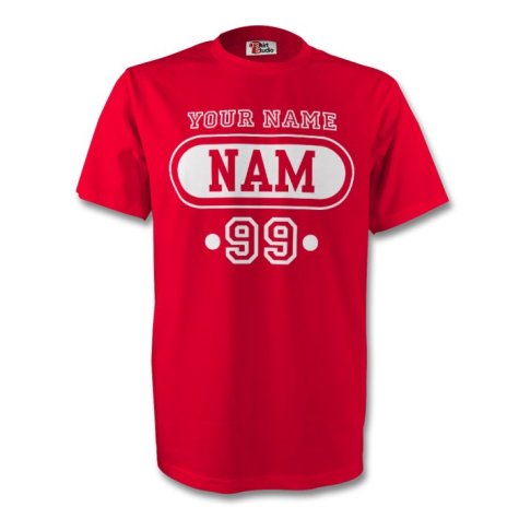 Namibia Nam T-shirt (red) + Your Name (kids)