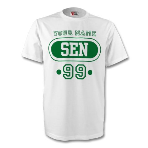 Senegal Sen T-shirt (white) + Your Name (kids)