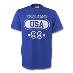 United States Usa T-shirt (blue) + Your Name