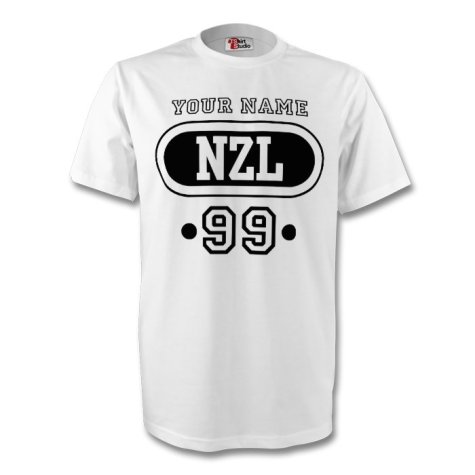 New Zealand Nzl T-shirt (white) + Your Name