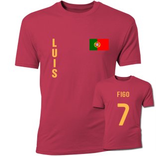 Luis Figo Portugal Flag T-Shirt (Red)