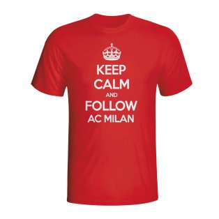 Keep Calm And Follow Ac Milan T-shirt (red) - Kids