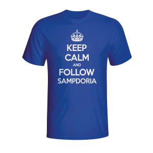 Keep Calm And Follow Sampdoria T-shirt (blue) - Kids