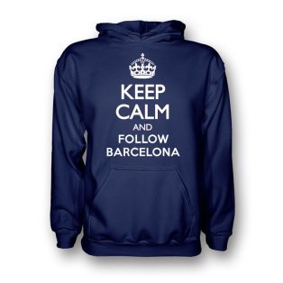 Keep Calm And Follow Barcelona Hoody (navy) - Kids