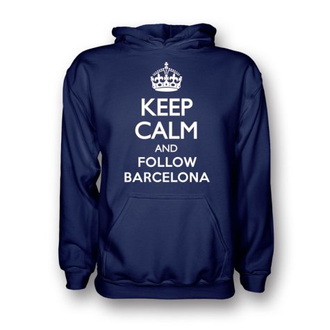 Keep Calm And Follow Barcelona Hoody (navy)