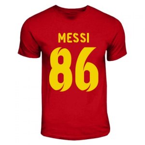 Lionel Messi World Record Holder T-Shirt (Red)