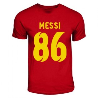 Lionel Messi World Record Holder T-Shirt (Red)