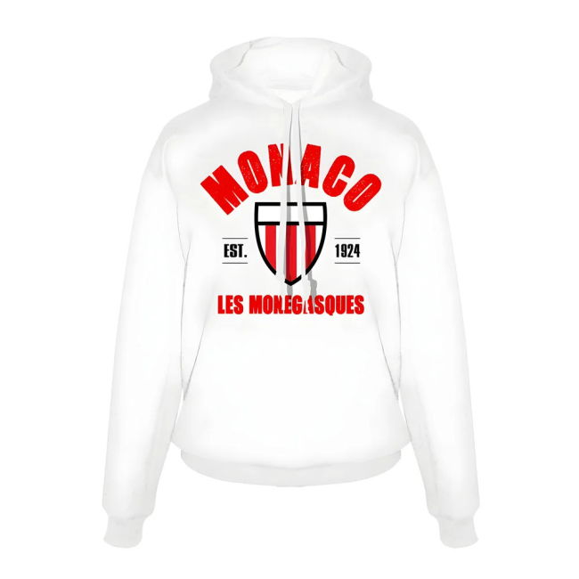 Monaco Est.1924 footer with hood - White