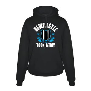 Newcastle Est.1882 footer with hood - Black
