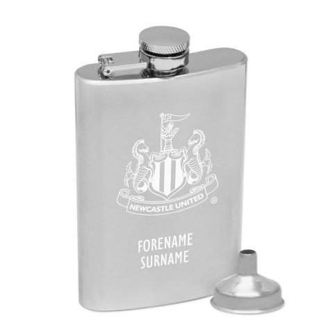 Personalised Newcastle United FC Engraved Crest Hipflask - 4oz