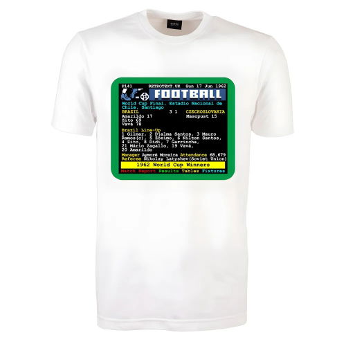 1962 World Cup Final Brazil v Czech Retrotext T-Shirt