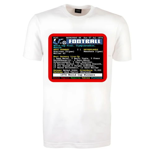 1974 World Cup Final West Germany v Netherlands Retrotext T-shirt