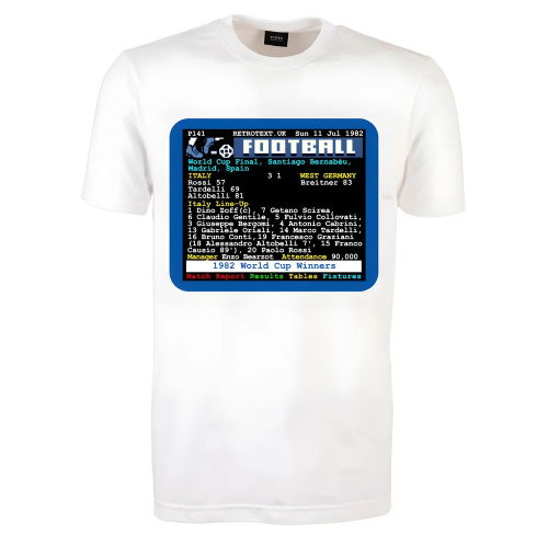1982 World Cup Final Italy v West Germany Retrotext T-Shirt