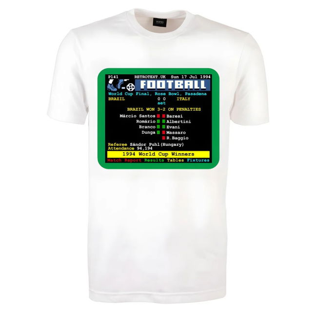 1994 World Cup Final Brazil v Italy Retrotext T-Shirt