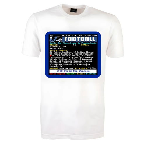 1998 World Cup Final France v Brazil Retrotext T-Shirt