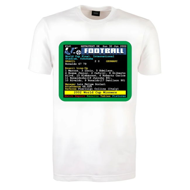 2002 World Cup Final Brazil v Germany Retrotext T-Shirt