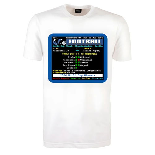 2006 World Cup Final Italy v France Retrotext T-Shirt