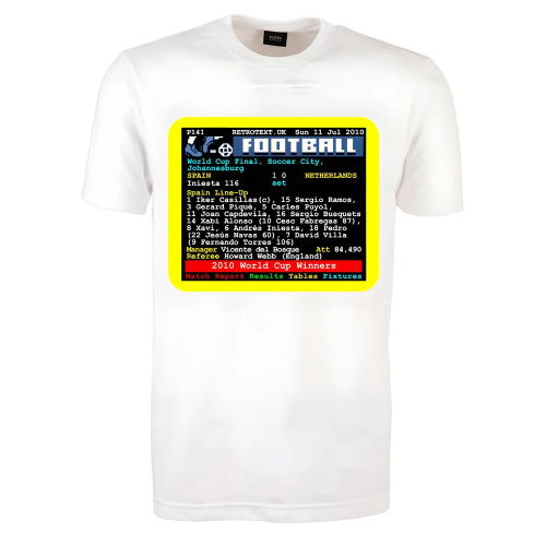 2010 World Cup Final Spain v Netherlands Retrotext T-Shirt