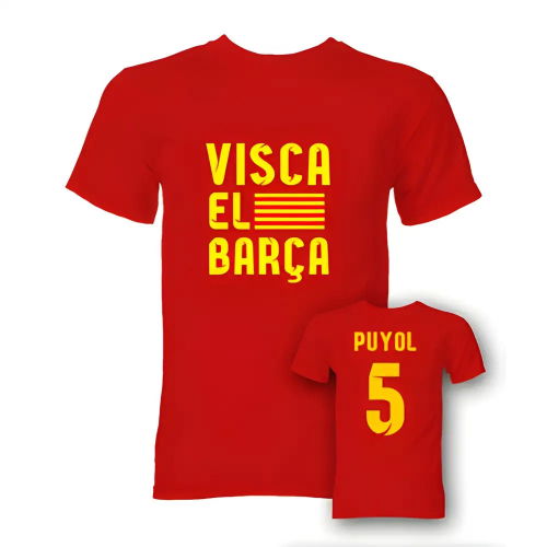 Carlos Puyol Visca El Barca Hero T-Shirt (Red)