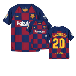 2019-2020 Barcelona Home Nike Shirt (Kids) (S.ROBERTO 20)