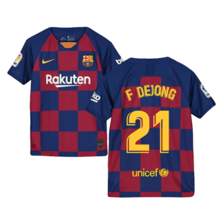 2019-2020 Barcelona Home Nike Shirt (Kids) (F De Jong 21)