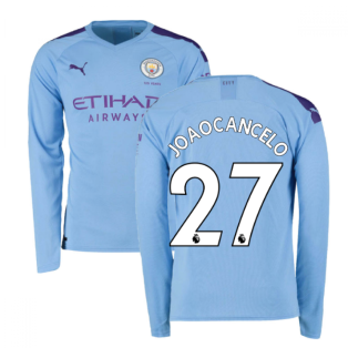 2019-2020 Manchester City Puma Home Long Sleeve Shirt (Joao Cancelo 27)