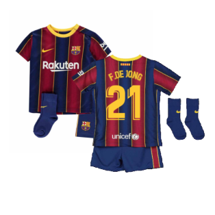 2020-2021 Barcelona Home Nike Baby Kit (F.DE JONG 21)