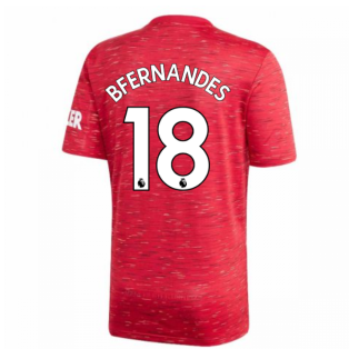 2020-2021 Man Utd Adidas Home Football Shirt (Kids) (B FERNANDES 18)