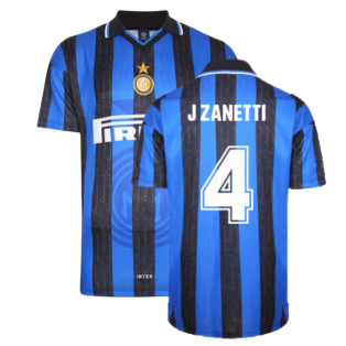 1998 Inter Milan Score Draw Home Shirt (J ZANETTI 4)
