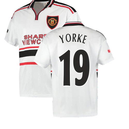 1999 Manchester United Away Football Shirt (YORKE 19)