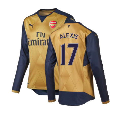 2015-2016 Arsenal Away Long Sleeve Shirt (Alexis 17)