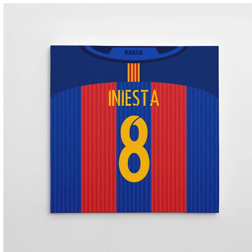 2016-2017 Barcelona Canvas Print (Iniesta 8)