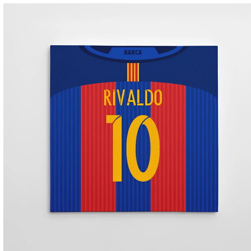2016-2017 Barcelona Canvas Print (Rivaldo 10)