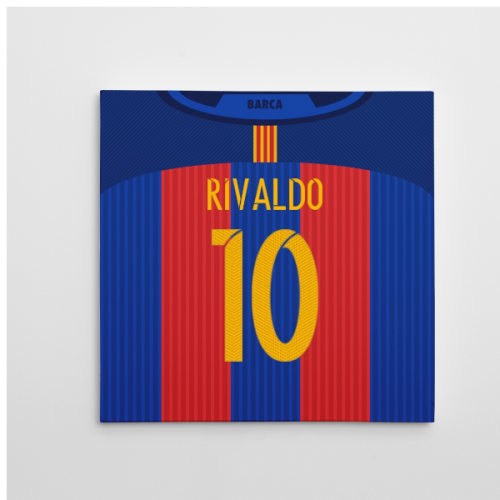 2016-2017 Barcelona Canvas Print (Rivaldo 10)  2016-2017 Barcelona Canvas Print (Rivaldo 10)